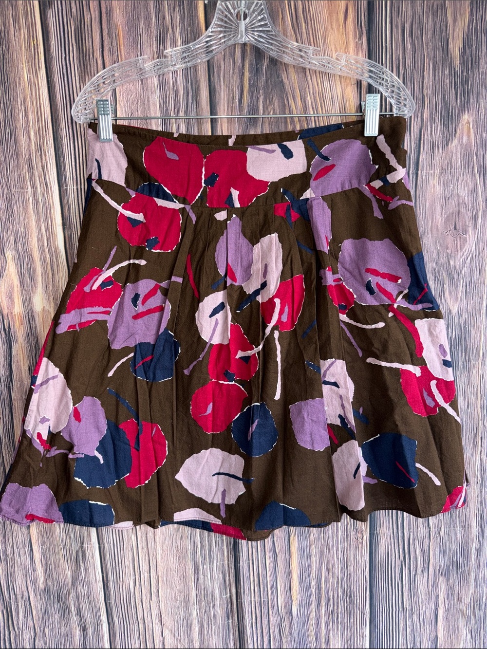 Mossimo Floral A-Line Skirt Women’s Size 4 Brown Pink Purple